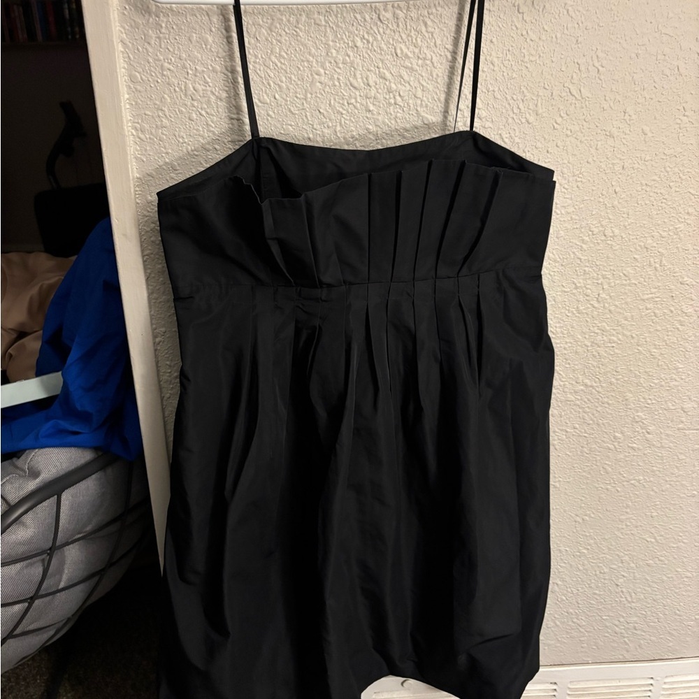 Max & Cleo Size 14 Black Pleated Mini Dress